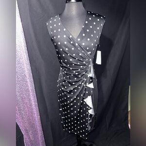 Shelby & Palmer Black & White Polka Dot dress w Ruffle